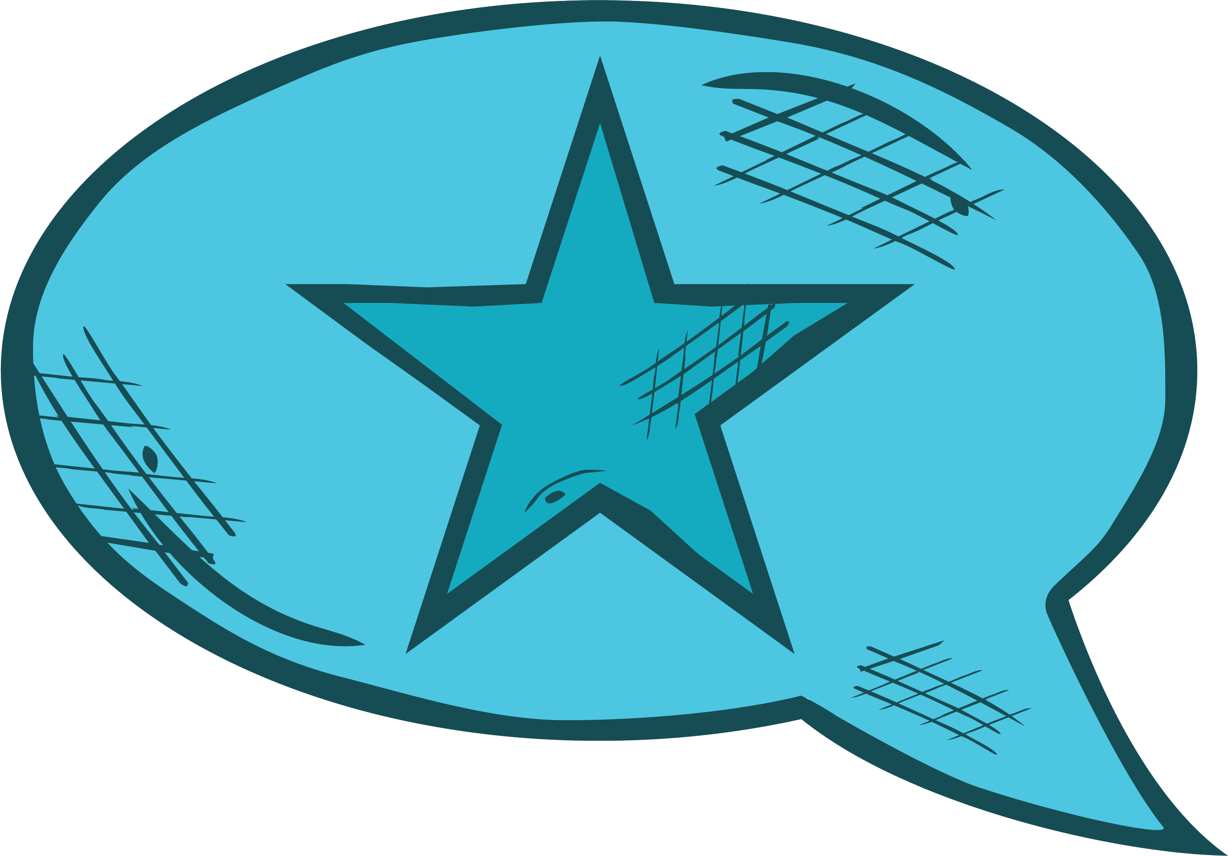 Close-up of a circular emblem featuring a blue background, a black outlined star in the center, surrounded by a concentric circle with a grid pattern on a section, representing a stylized design.