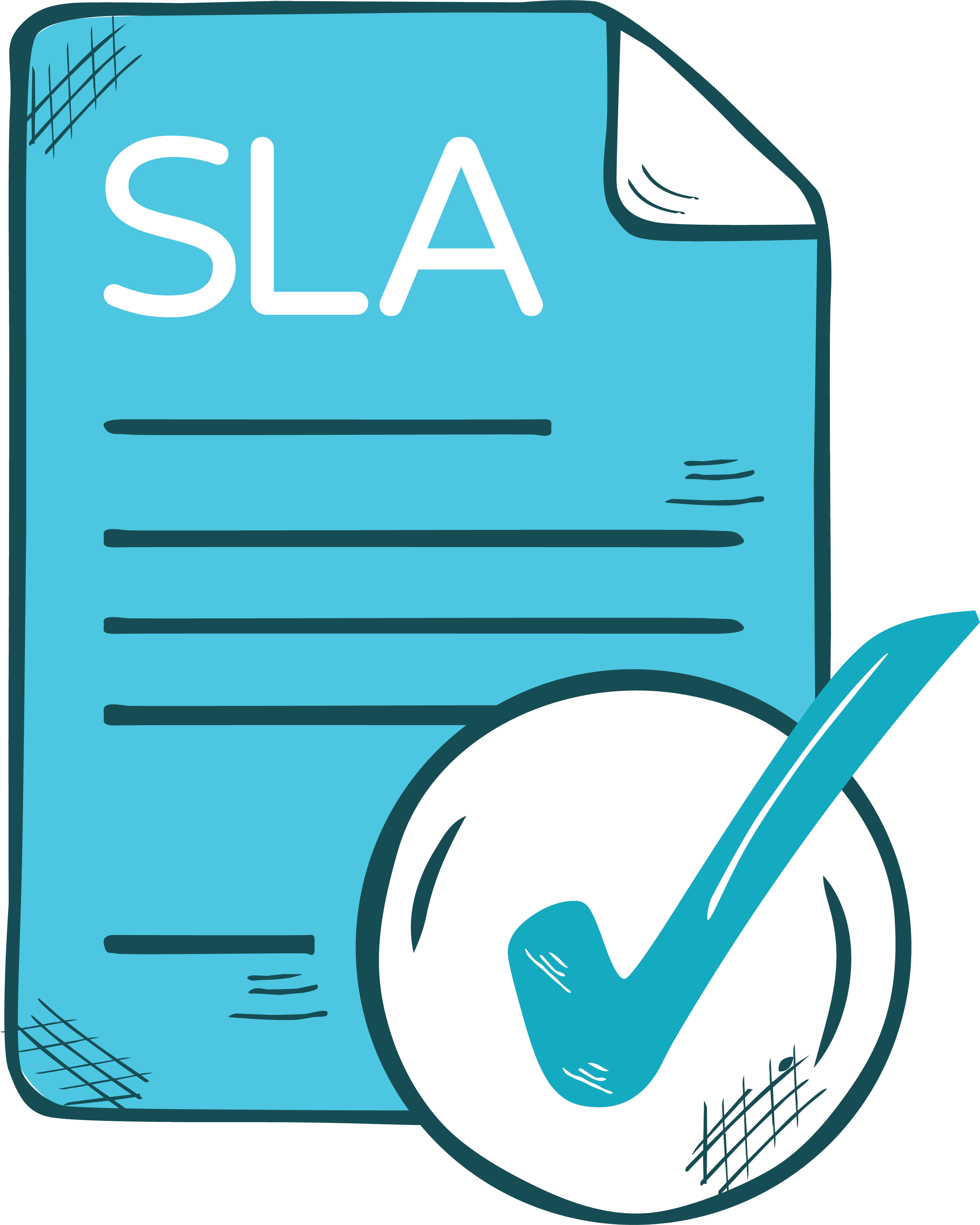 A stylized illustration of a blue and white trash can with the word 'SLA' on it. The trash can has a lid slightly open and some lines indicating texture or shadows.