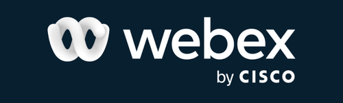 Webex by Cisco logo on a dark background.