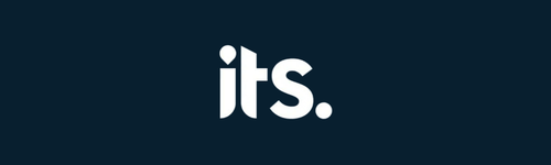 Dark background with white lowercase text that says "its."