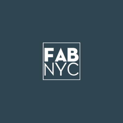 FAB NYC logo on a dark blue background.