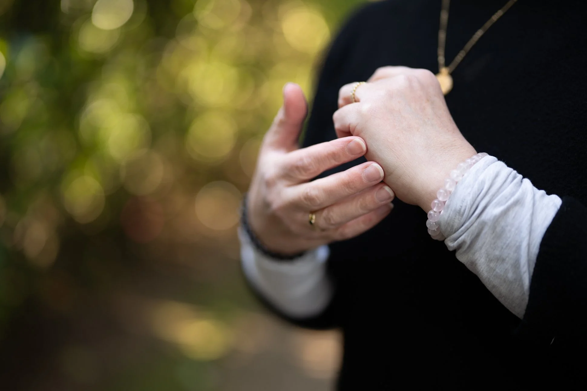 close image of EFT tapping on the side of hand point