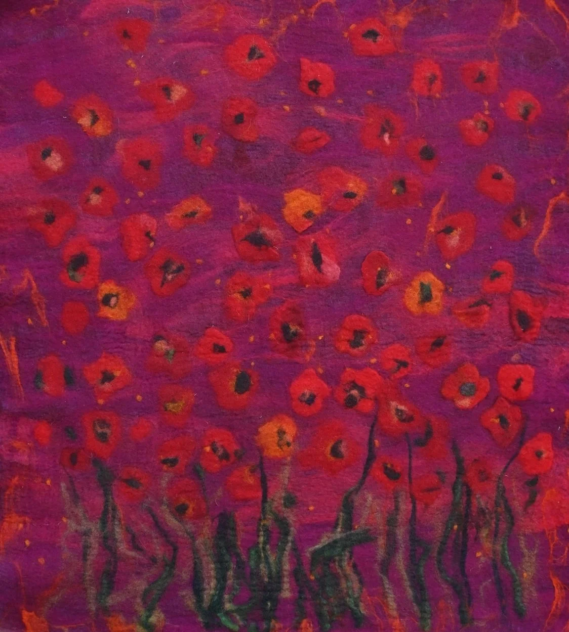 80x100 "Les coquelicots sous la nuit violette" 2025