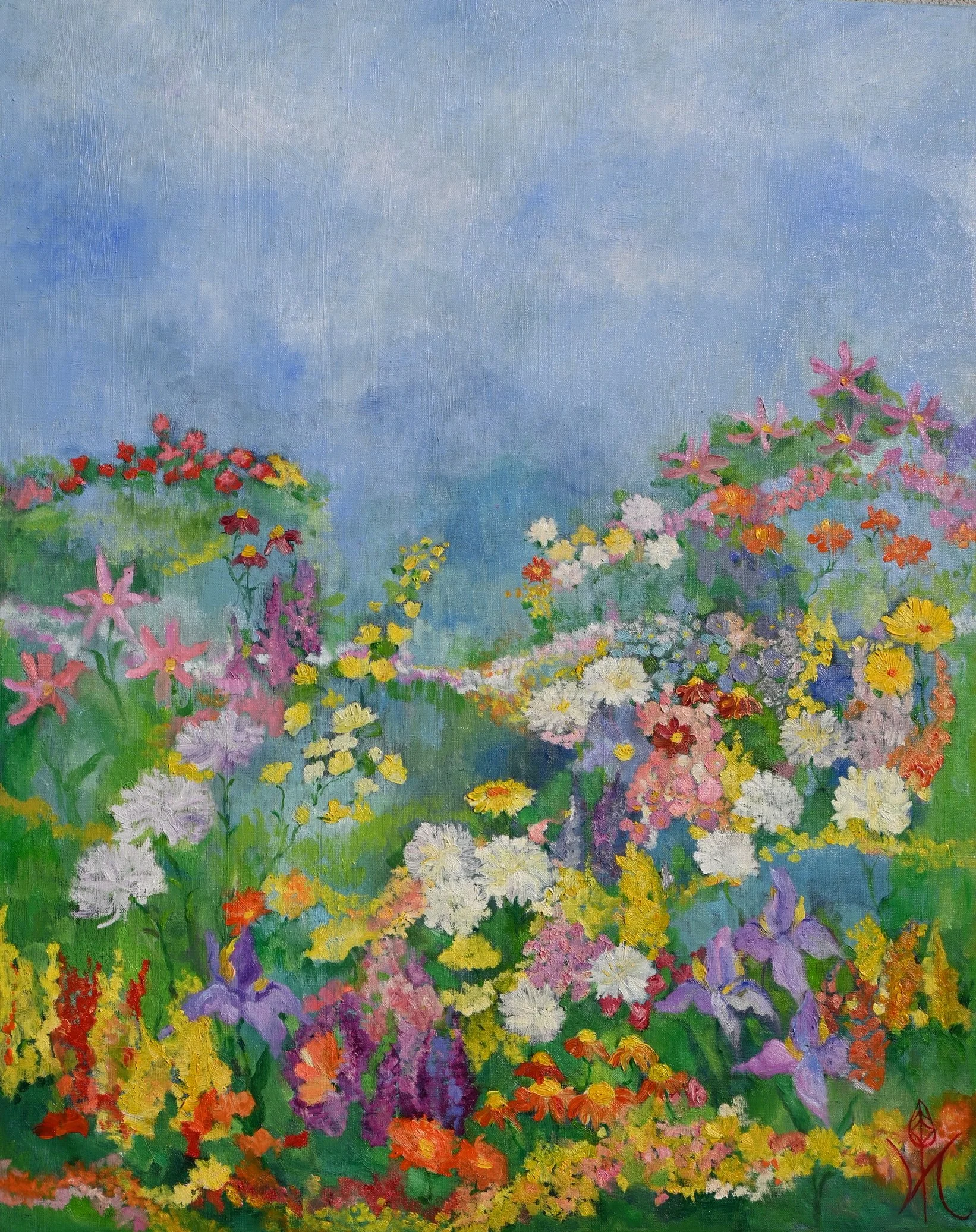 "Entre le ciel et les fleurs" 2024,
73x92, huile sur toile