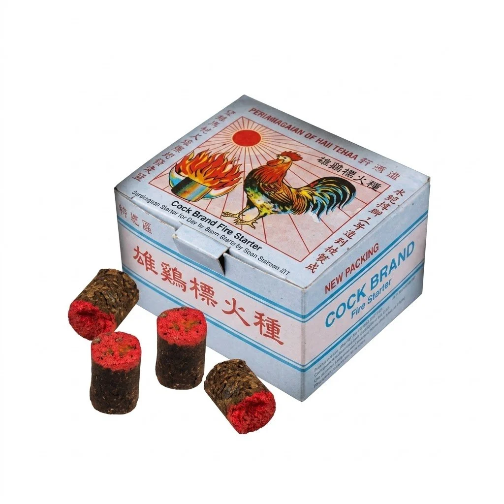 Cock Brand Fire Starter - Premium Solid Fuel Ignition Blocks for Camping, BBQ, and Wood Stoves - Reliable Easy-Light Charcoal Starter