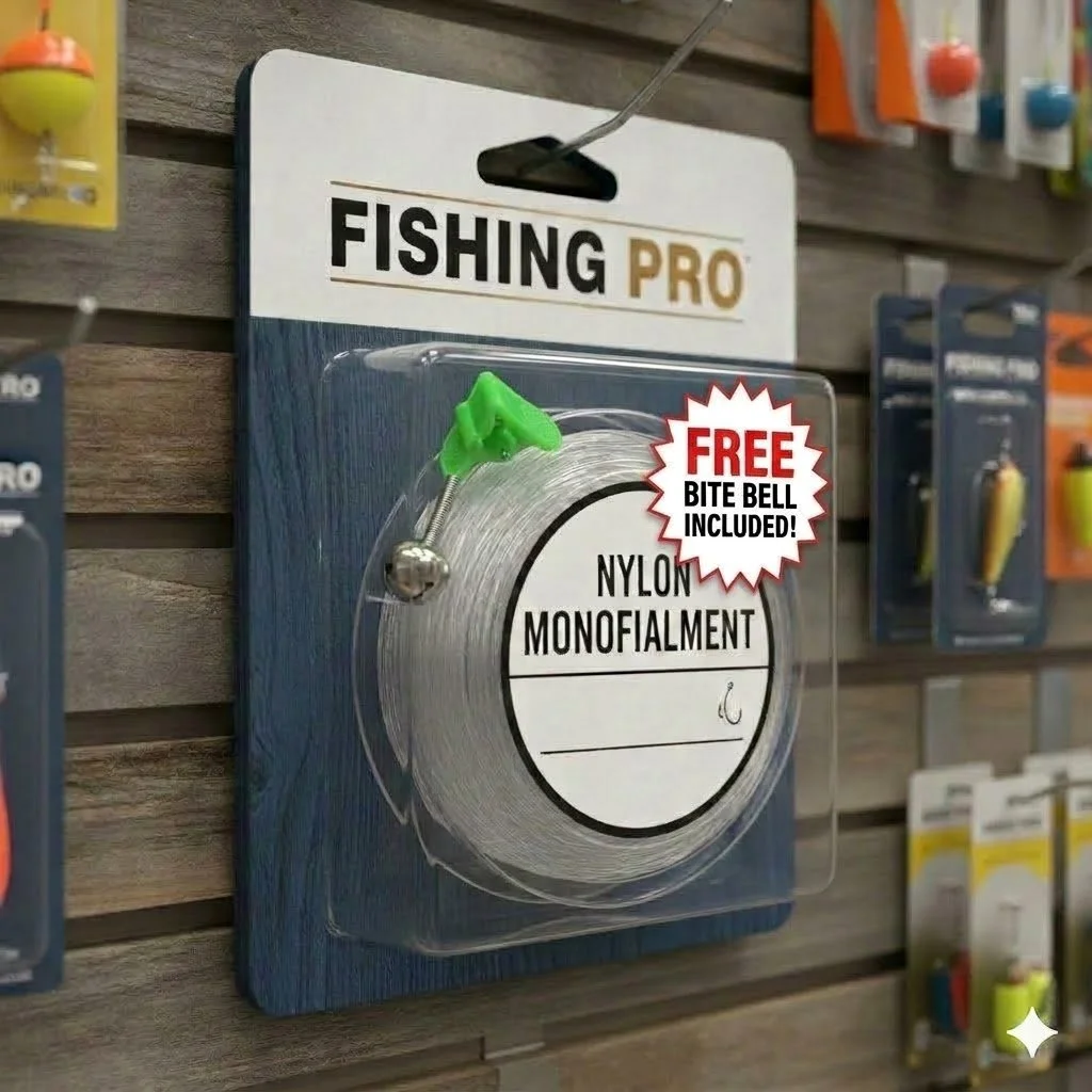 Clear Nylon Monofilament Fishing Line(Tali Pancing) - High Strength, Abrasion Resistant, with Bonus Bite Bell Included