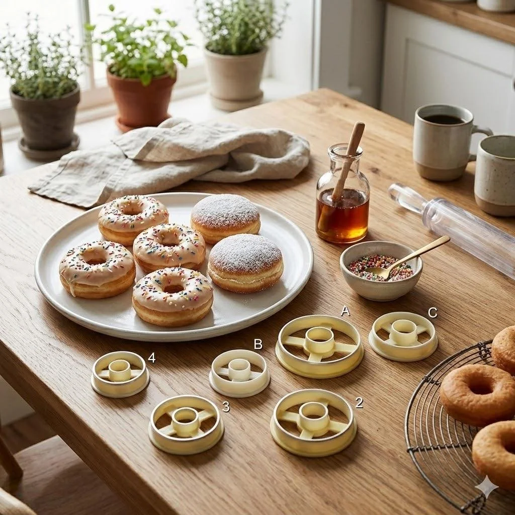 Professional Doughnut Cutter Set(112) – Durable Multi-Size Pastry Mold for Homemade Donuts, Cookies, and Biscuits