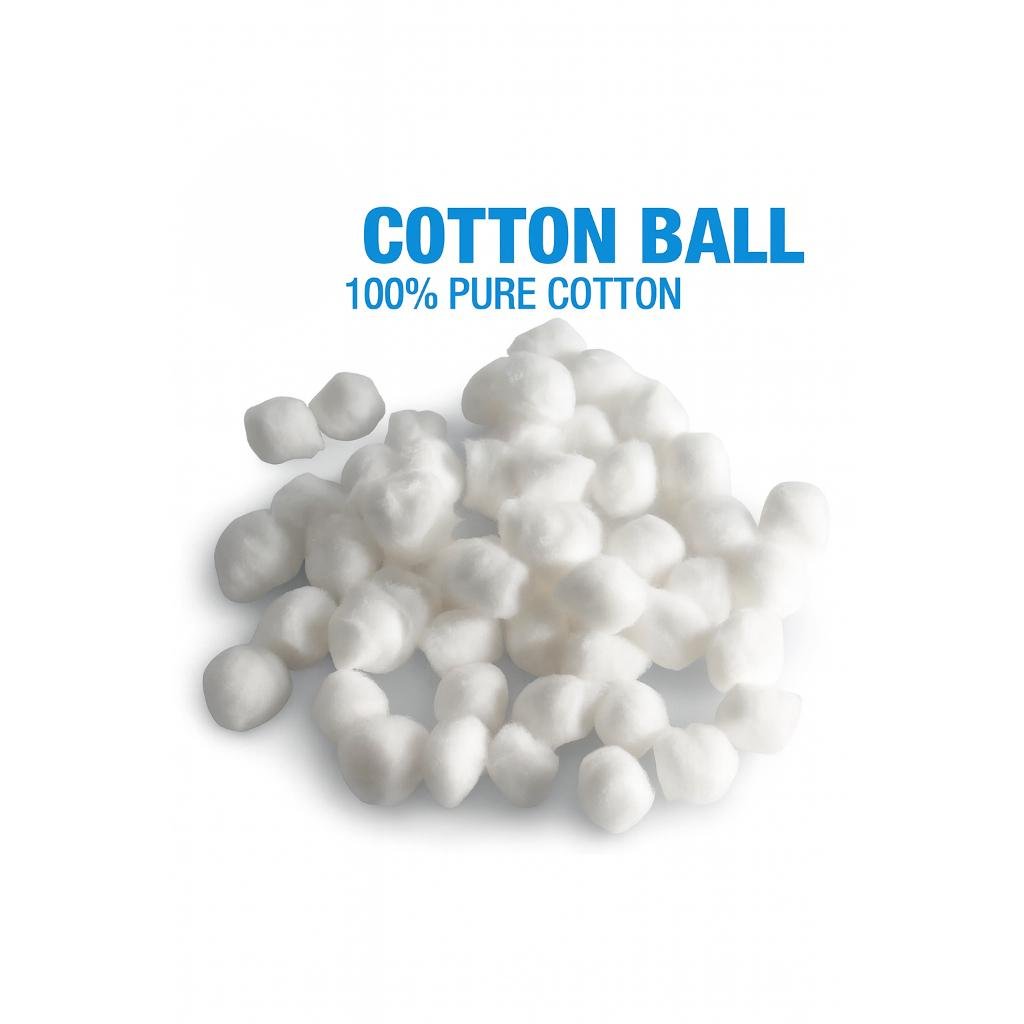 Pure Cotton Balls for Personal Care, Medical, and Beauty - High-Absorbency 100% Cotton - Soft & Gentle on Skin