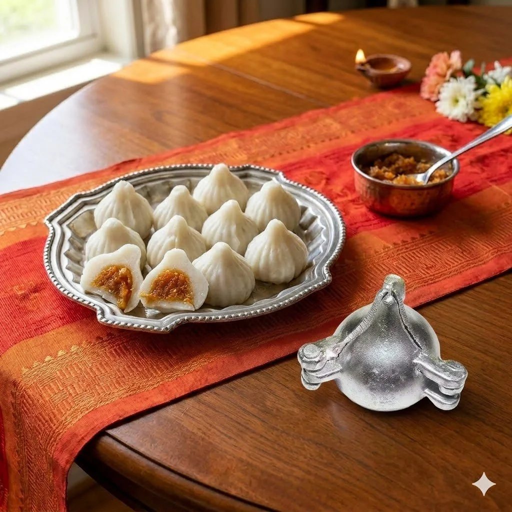 Aluminum Modak Mould – Traditional Achu for Indian Sweets, Modhagam, and Kollukattai