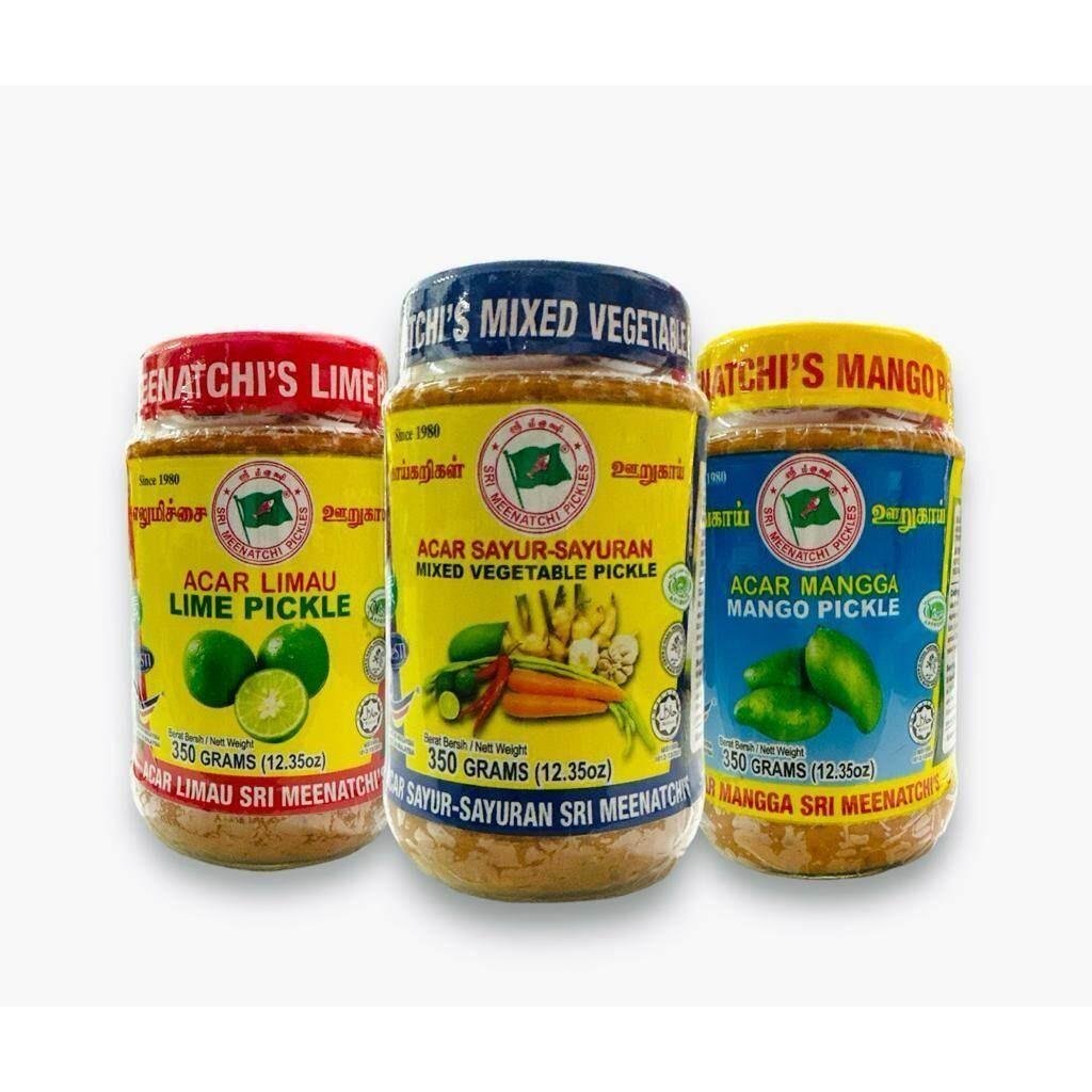 Sri Meenatchi’s Authentic Malaysian Acar Pickles (350g) – Traditional Lime, Mango, and Mixed Vegetable Varieties