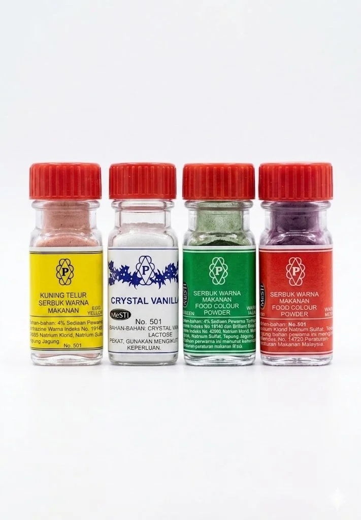 GP RIA Food Grade Coloring & Flavoring Set – Egg Yellow, Green, Red, and Crystal Vanilla