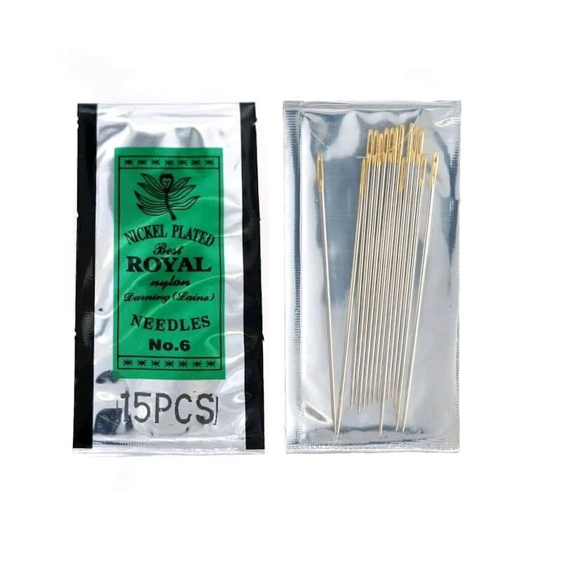 ROYAL Needles Pack  – Gold Eye Nickel Plated Sewing Needles for Yarn, Wool, Knitting, and Embroidery – Heavy Duty Hand Sewing Needles for Fabric Repair