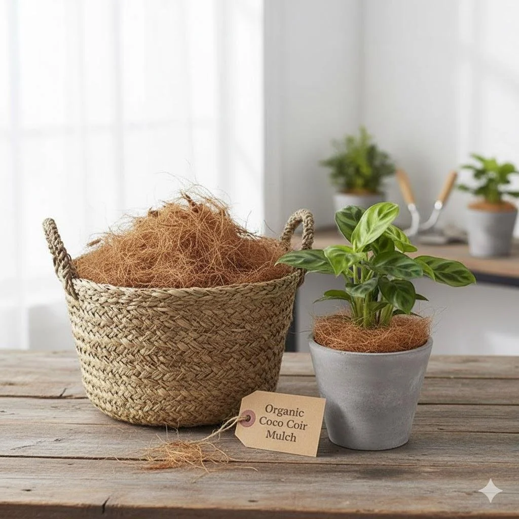 Organic Coco Coir Mulch – Natural Coconut Fiber For Indoor & Outdoor, Moisture Retention Garden Mulch & Soil Conditioner