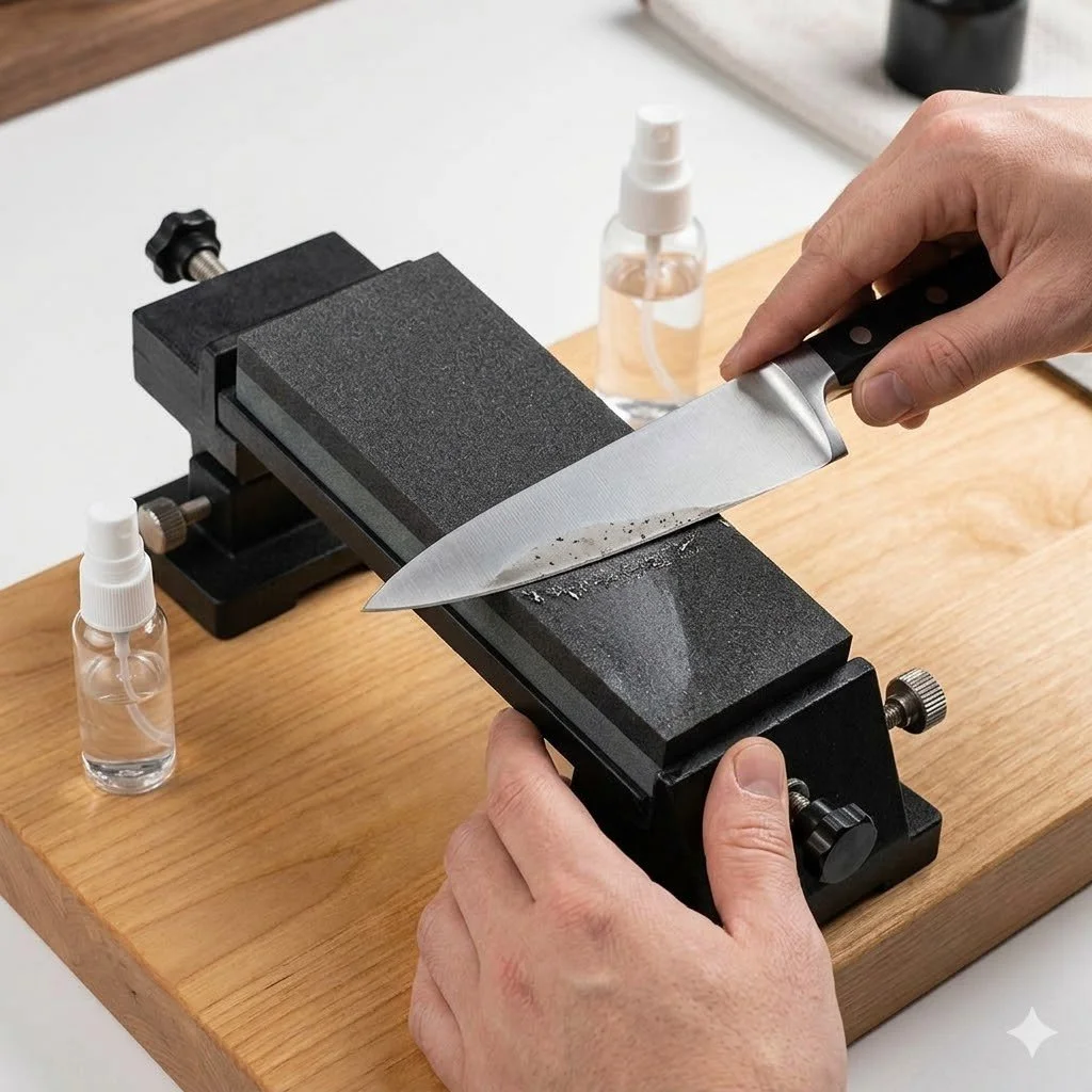 Professional Knife Sharpening Stone – Heavy Duty Bench Whetstone Knife Sharpener, 200x50x25mm Block
