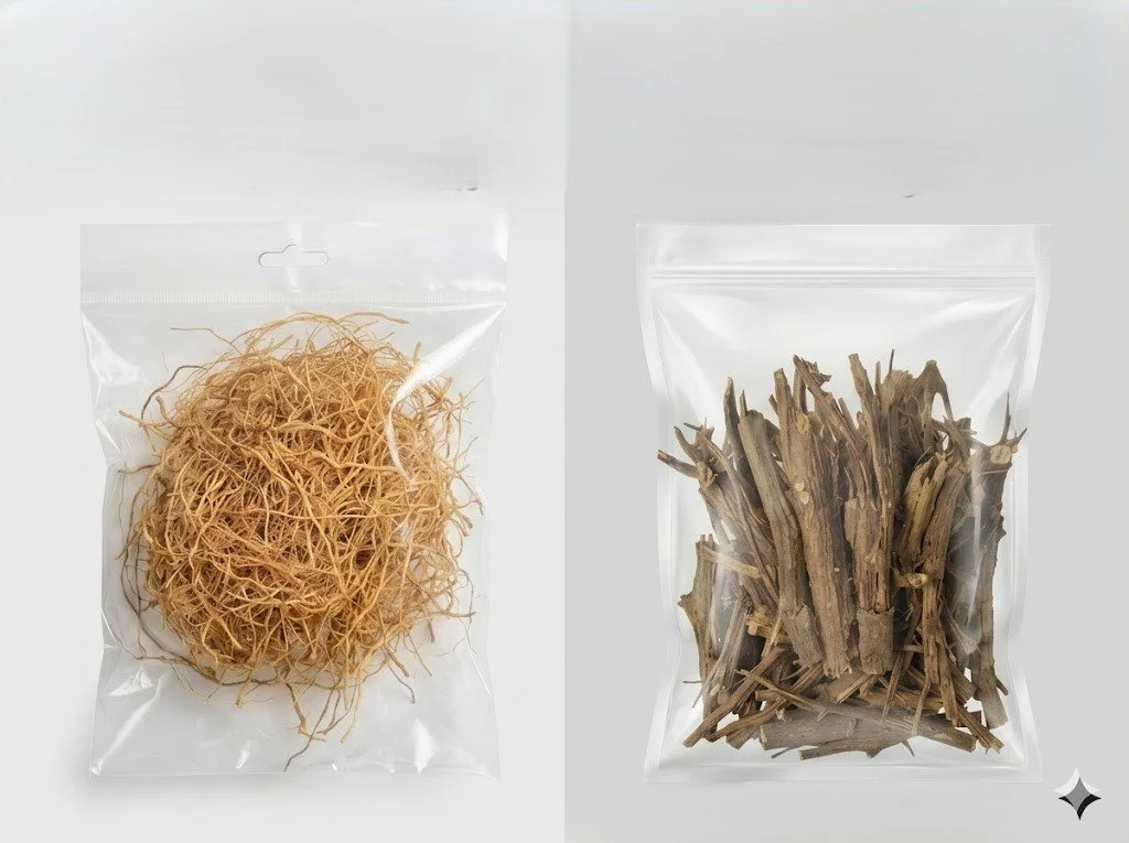 100g | Vetiver & Vilamichai Ver (Black Vettiver) | Natural Dried Herbal Roots for Wellness, Skincare