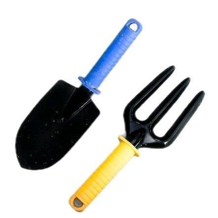 Mini Garden Tool Set –Hand Trowel Shovel & 3-Prong Hand Fork Rake, Ergonomic Handles for Planting, Weeding, and Potting