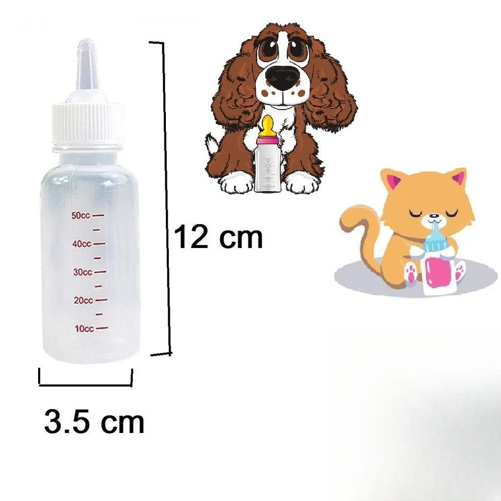 Pet Nursing Bottle Kit for Kittens, Puppies, and Small Animals - 50ml BPA-Free Silicone Feeder with Measurement Scale