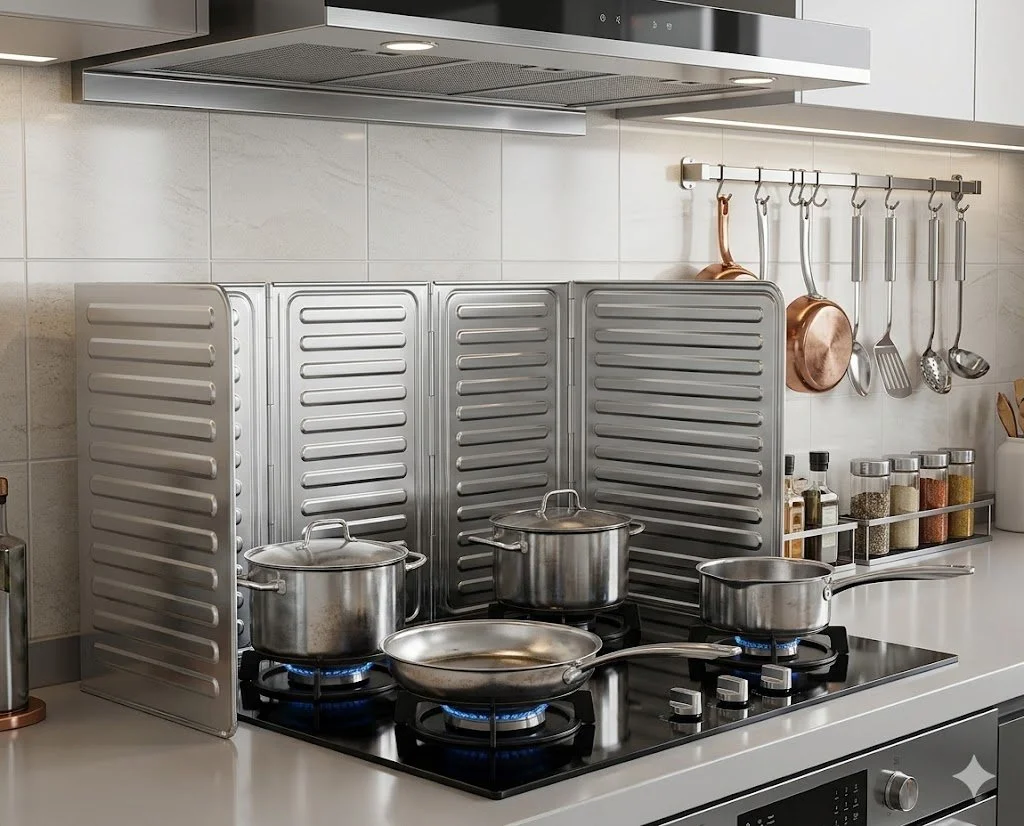 50*90CM | Foldable Aluminum Foil Kitchen Stove Oil Splash Guard Panel / Grease Shield - Disposable & Recyclable