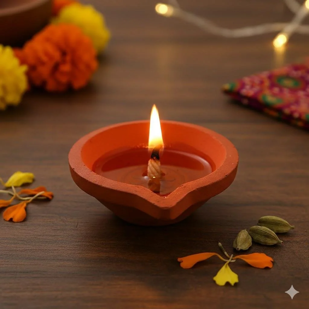 Agal Vilaku Traditional Clay Diya –Natural Terracotta Deepam for Spiritual Prayer and Festive Gifting