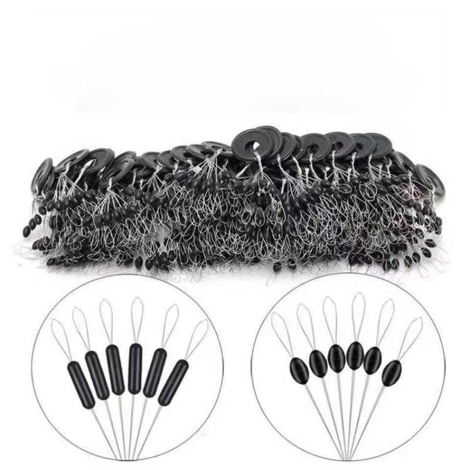 3Pcs | Fishing Bobber Stoppers Oval & Cylinder Float Stops, High Elasticity Space Beans for Fishing Line Protection