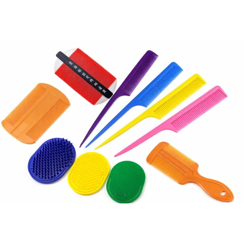 2Pcs-Professional Multi-Functional Hair Comb and Scalp Massager – Colorful Styling and Grooming Kit for All Hair Type