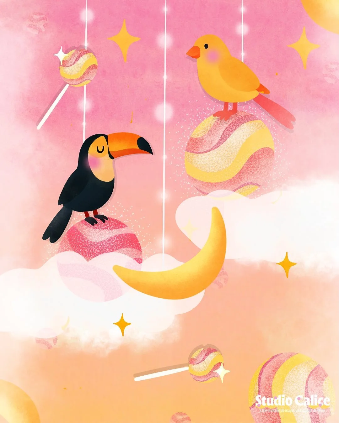DAY 13 - Marble 🦜🌕

&laquo; Sucettes plan&egrave;tes, oiseaux perch&eacute;s et ciel drag&eacute;e&hellip; Le r&ecirc;ve continue. &raquo;&hellip;🍭🩷

#peachtober #day13 #marbleillustration #marble #peachtober25 #illustration #naiveart #procreate 