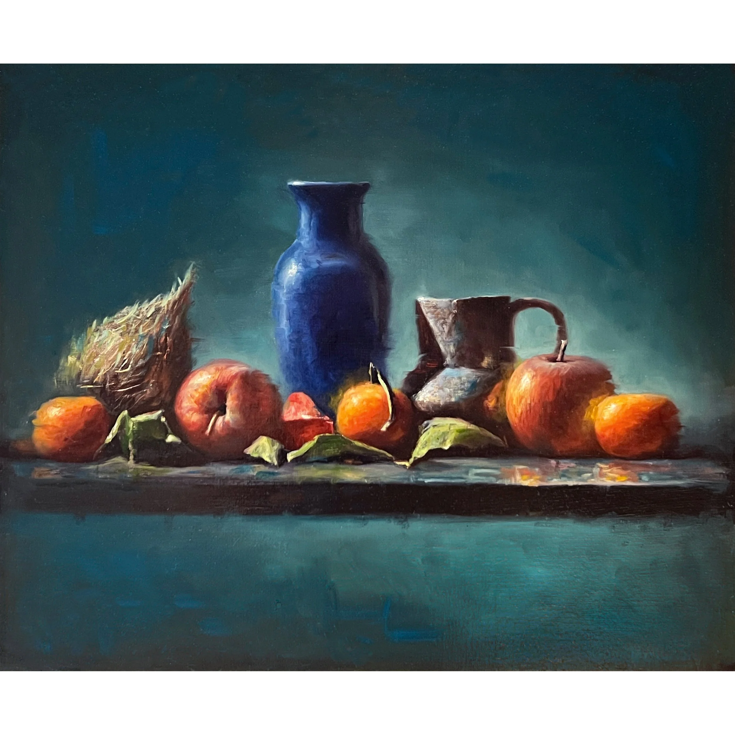 Blue Vase with Coconut - 20 inches x 16 inches -  2022