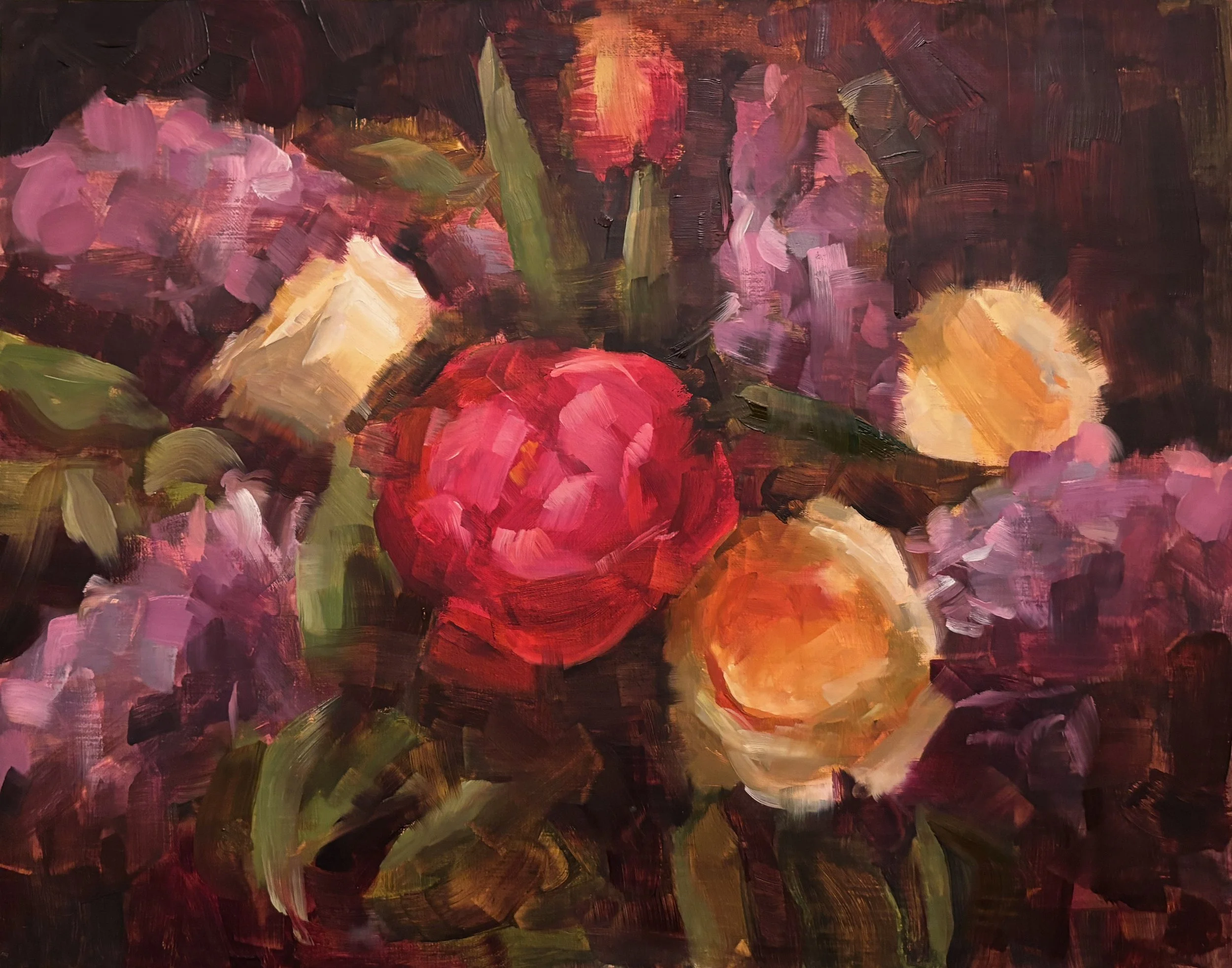 Flower 01 - 12 x 10 inches - Oil on Wood panel