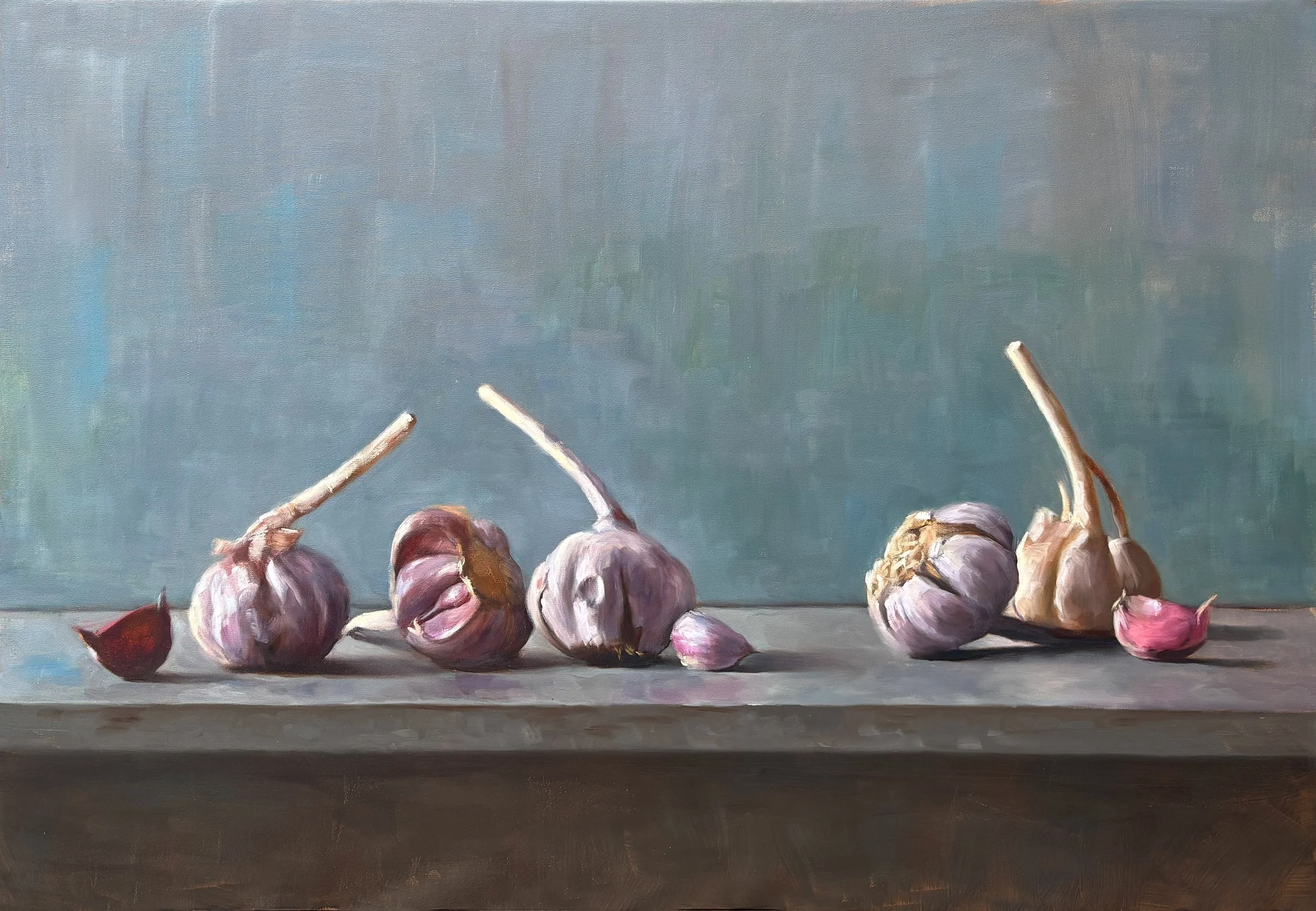 Garlics - 26 x18 Inches - Oil on Linen - 2026 - SOLD