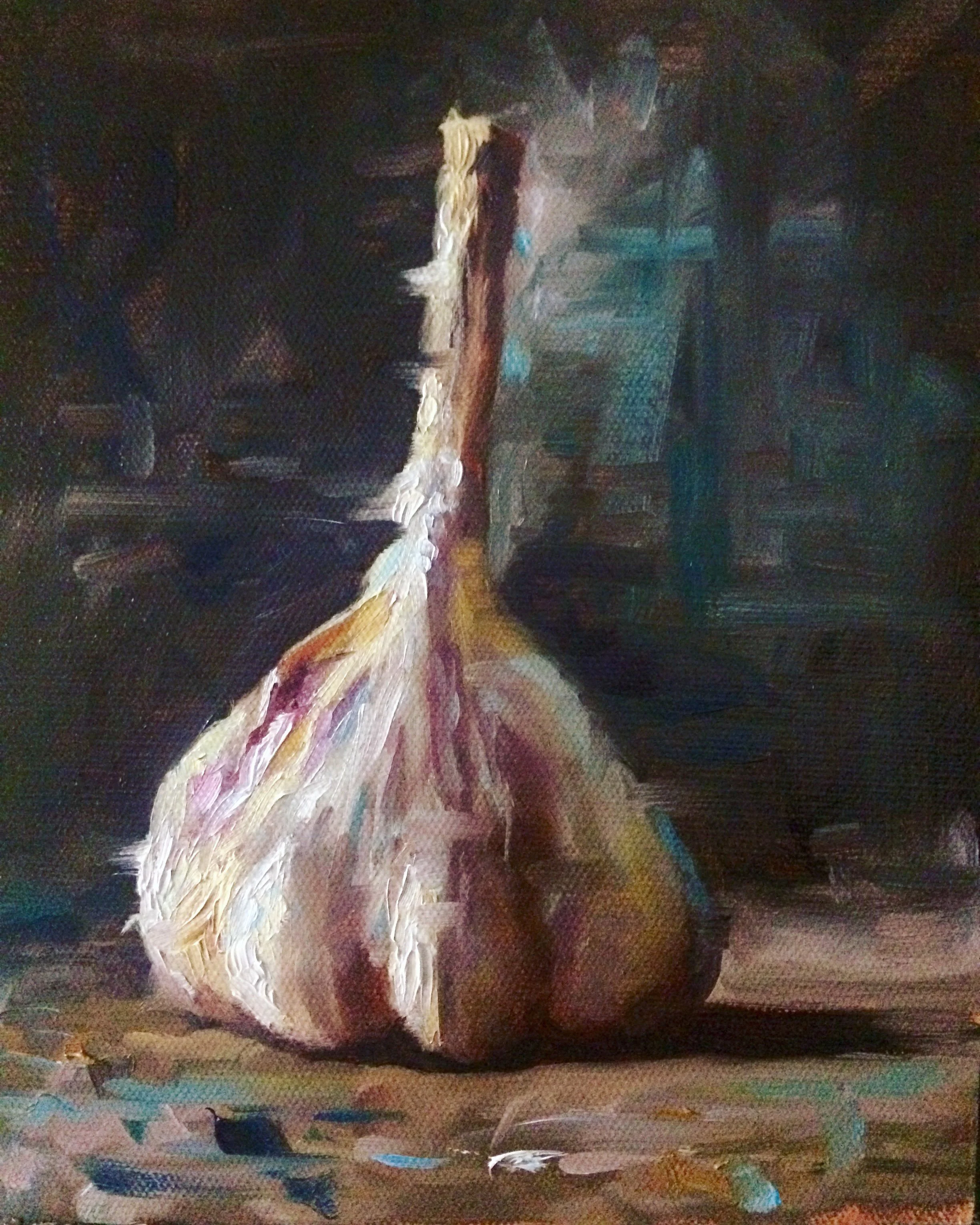 Garlic - 10 inches x 8 inches - Oil on Canvas 2024 - (Private Collection)