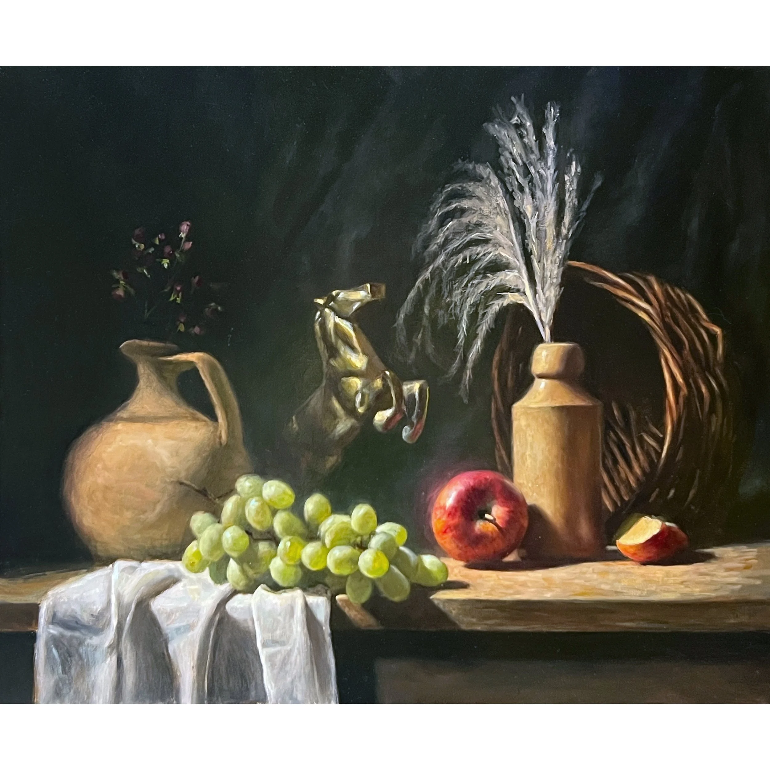 Brass horse with Red Apple