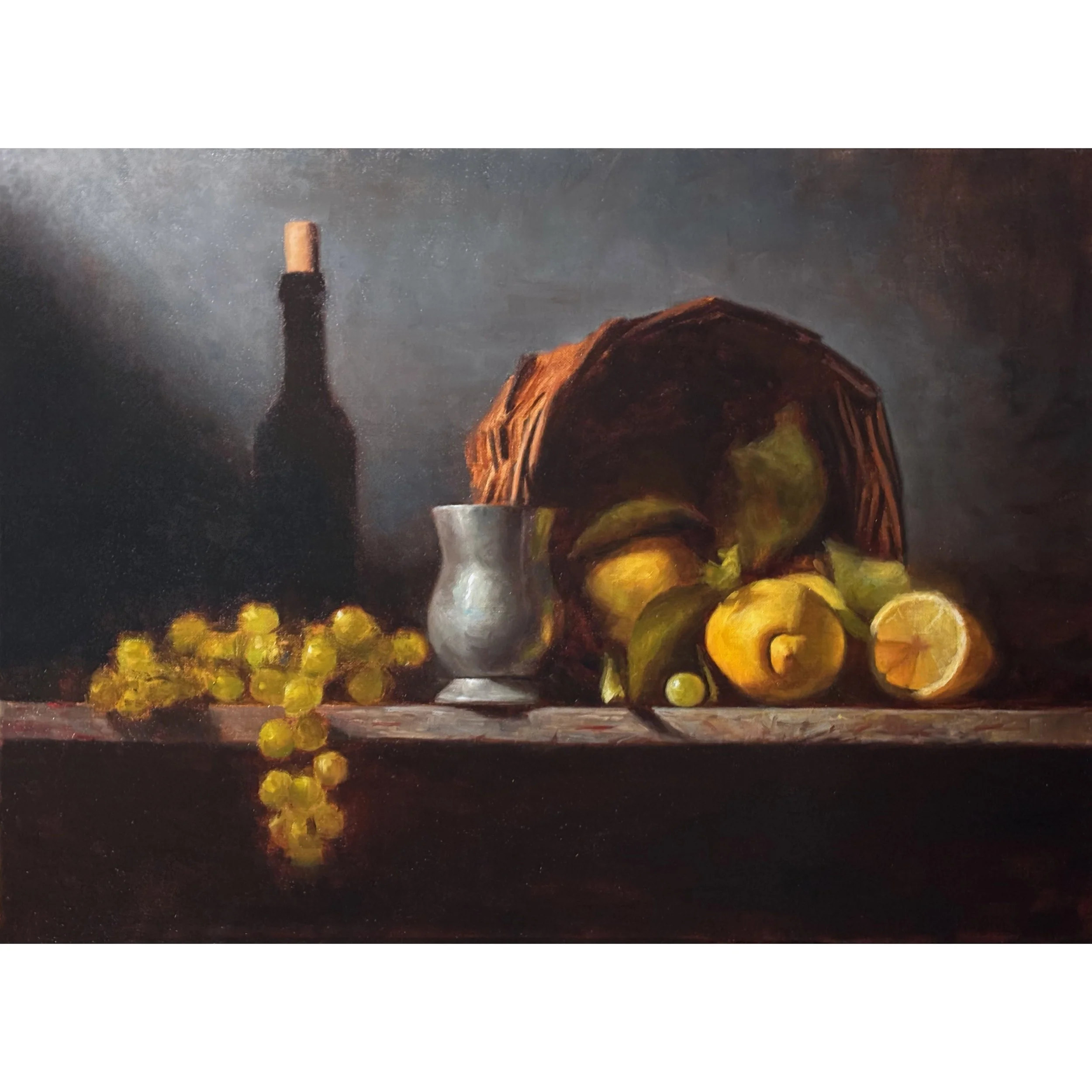 Lemon Basket with Pewter Goblet - 80cm x 60cm - Oil on Linen - 2026