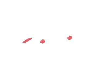 A pink background with three small, light-colored dots arranged in a diagonal line.