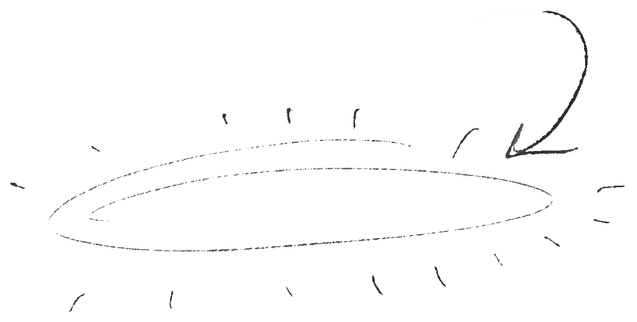 Sketch of a steaming hot dish on a plate with an arrow pointing to the steam.