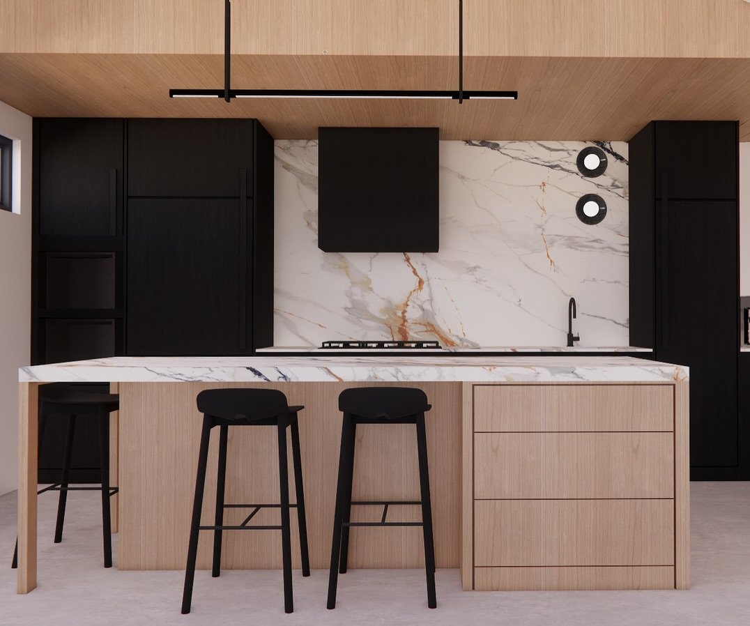 It&rsquo;s Friday, and our Bayswater Project is dressed for it! Bold stone, black-on-black, and something on the rocks on the drinks menu. 

Bayswater, you&rsquo;re showing off. 

New build. 3D render concept design. 🖤