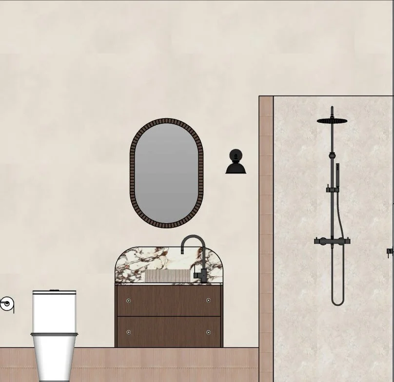 North Perth Project - starting soon.

The existing kitchen of this character home is being transformed into a beautifully considered ensuite and euro laundry.

Sneak peek of ensuite shared.

This project arrived with an existing set of plans, but the