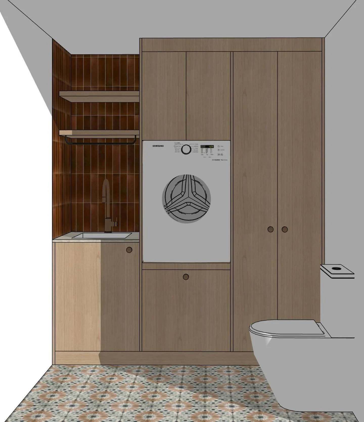 Slab down on our tiny house project - she&rsquo;s officially underway. ✨ 

You&rsquo;ll be seeing more of this little cutie soon, but for now&hellip;a laundry + powder moment that&rsquo;s small, layered, and full of Freo charm

@buenavista_designaus 