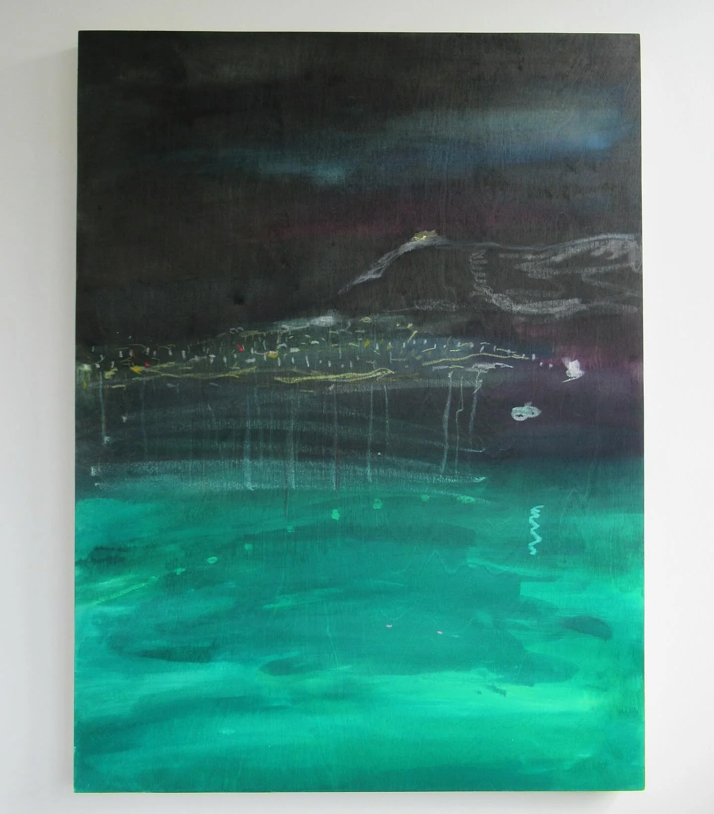 Tromsdalstinden (view from the Norwegian Sea)

Medium: Oil pastels and watercolour inks on board,
finished with dammar varnish 

Year: 2025

Size: 60x80cm