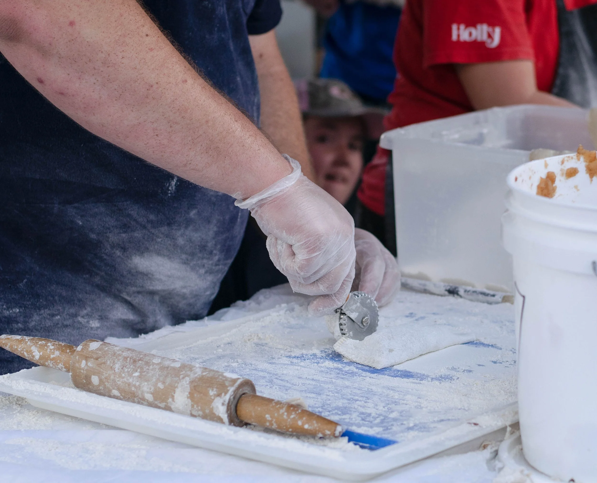 A booth at the Brushy Mountain Apple Festival makes homemade fried apple pies. The pies are made to order and the line was lengthy.