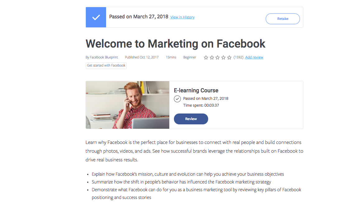 Facebook Mini-Course on Marketing