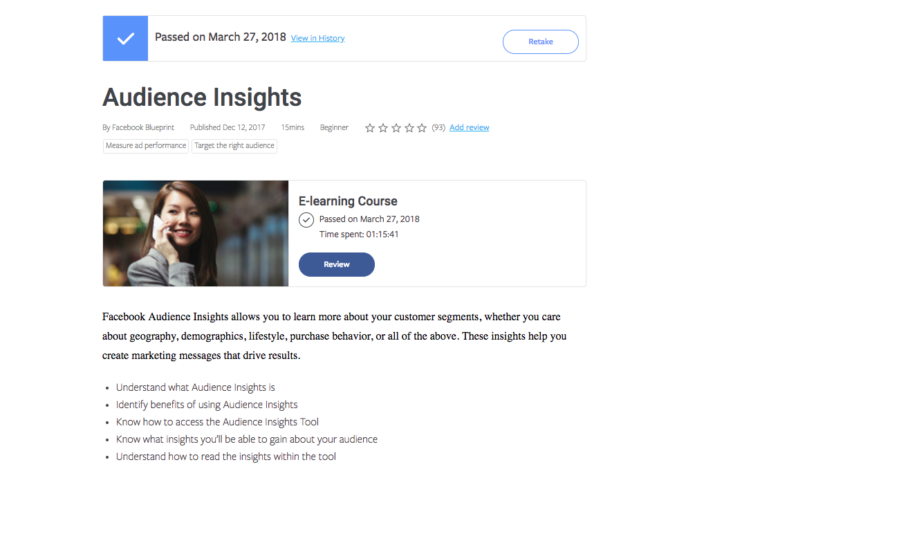 Facebook Mini-Course on Audience Insights