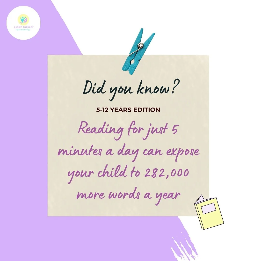 π Did you know? Reading just 5 minutes a day can expose your child to over 280,000 extra words in a year!
Those few minutes of reading at bedtime, in the car, or even at breakfast add up - boosting vocabulary, language skills, and school readiness.
