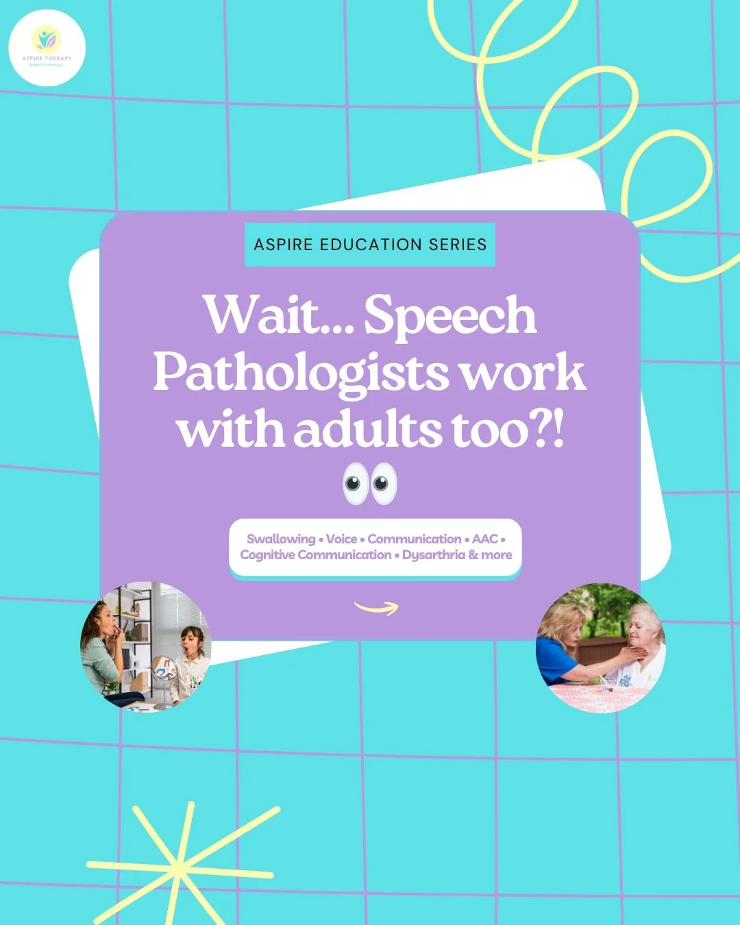 Most people hear &ldquo;Speech Pathologist&rdquo; and immediately think of children working on speech sounds&hellip;

But Speech Pathologists also support MANY adults across communication, swallowing and voice 💛

Adult speech pathology can include s