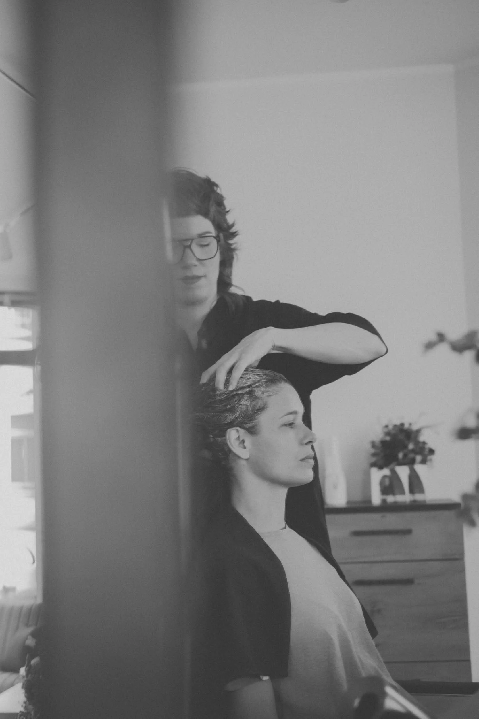 Frisur Beratung für befreites Haar.