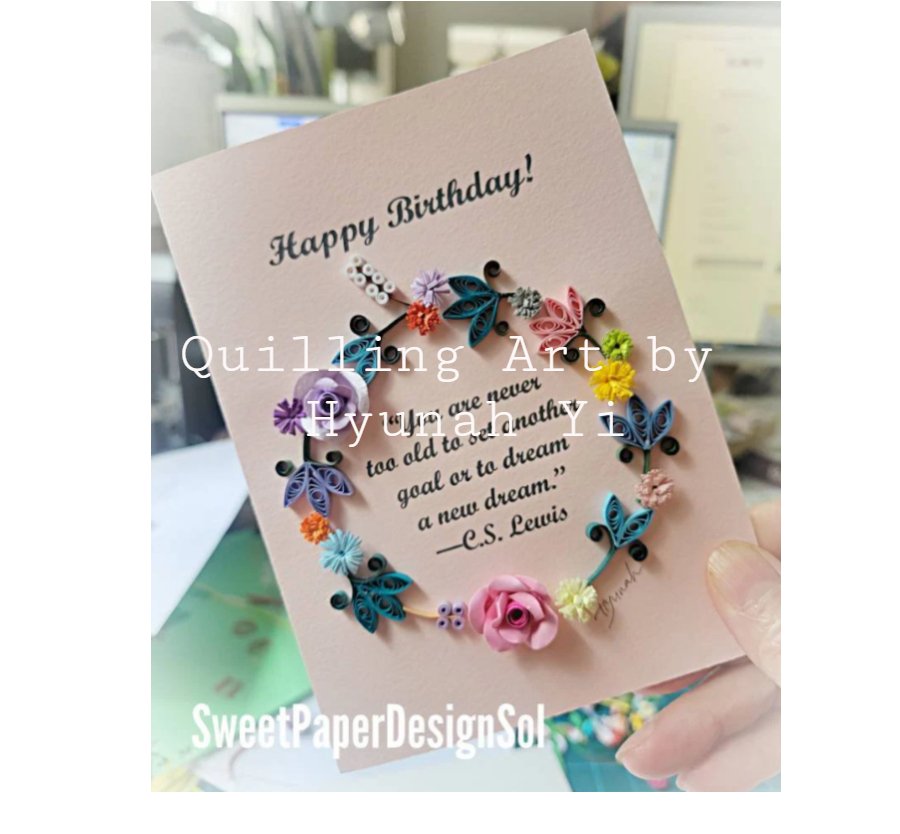 Flower Wreath Art/Wedding/ Love Card