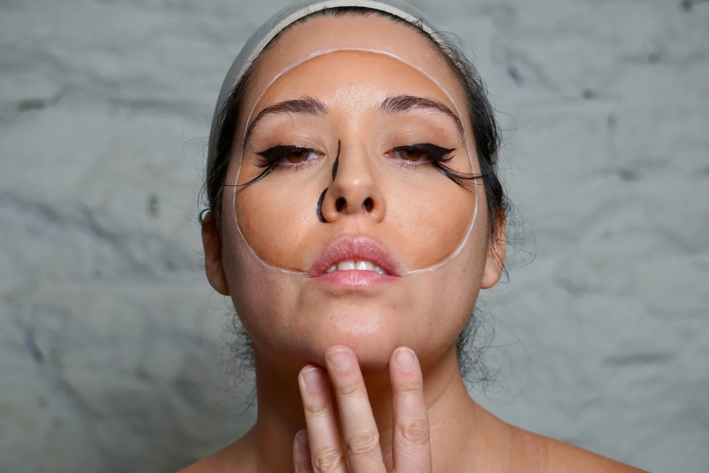 Before the machine.

Just paint, 
a mirror, 
and curiosity.

The first version of her.