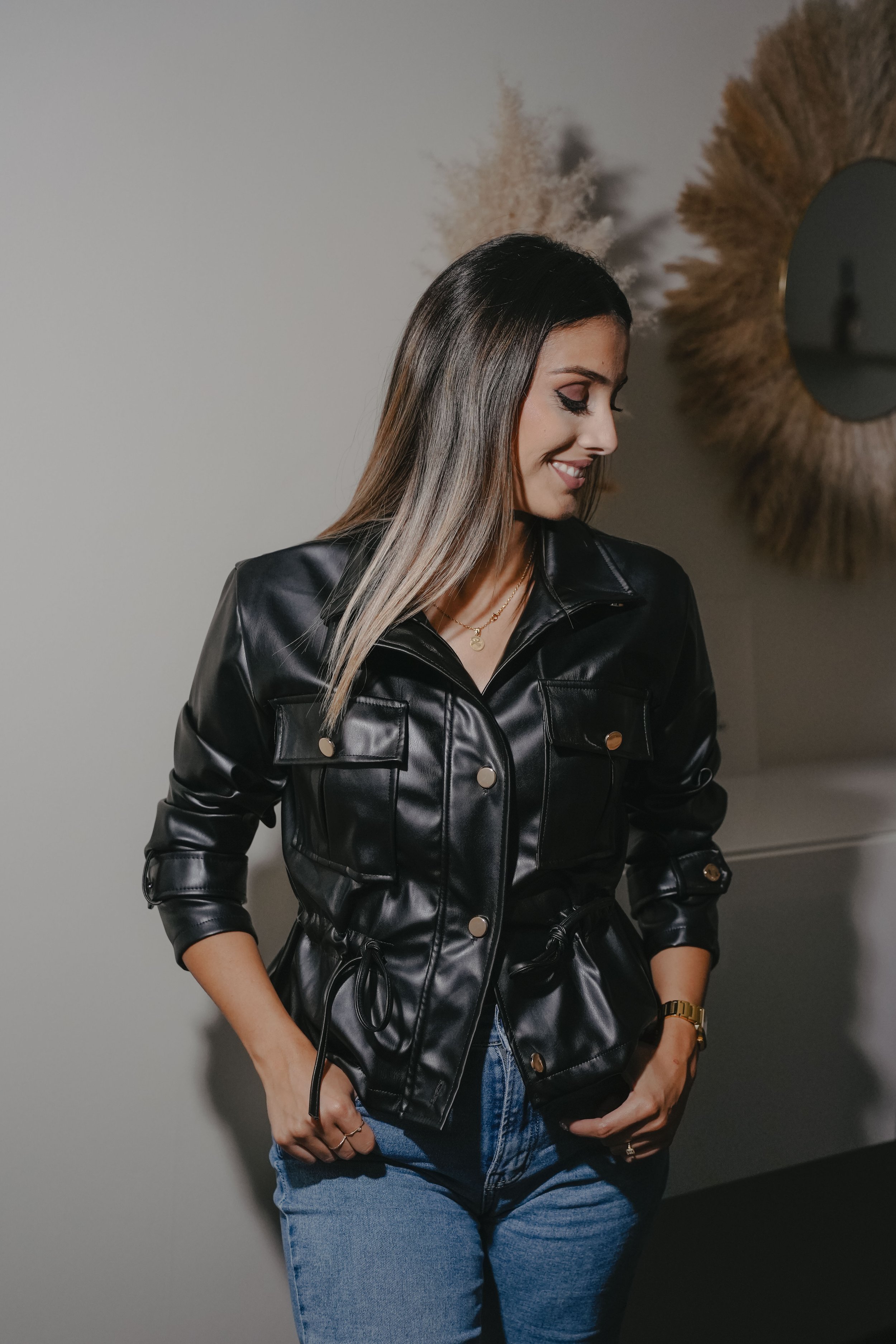 Veste Élégante en Simili Cuir Erika