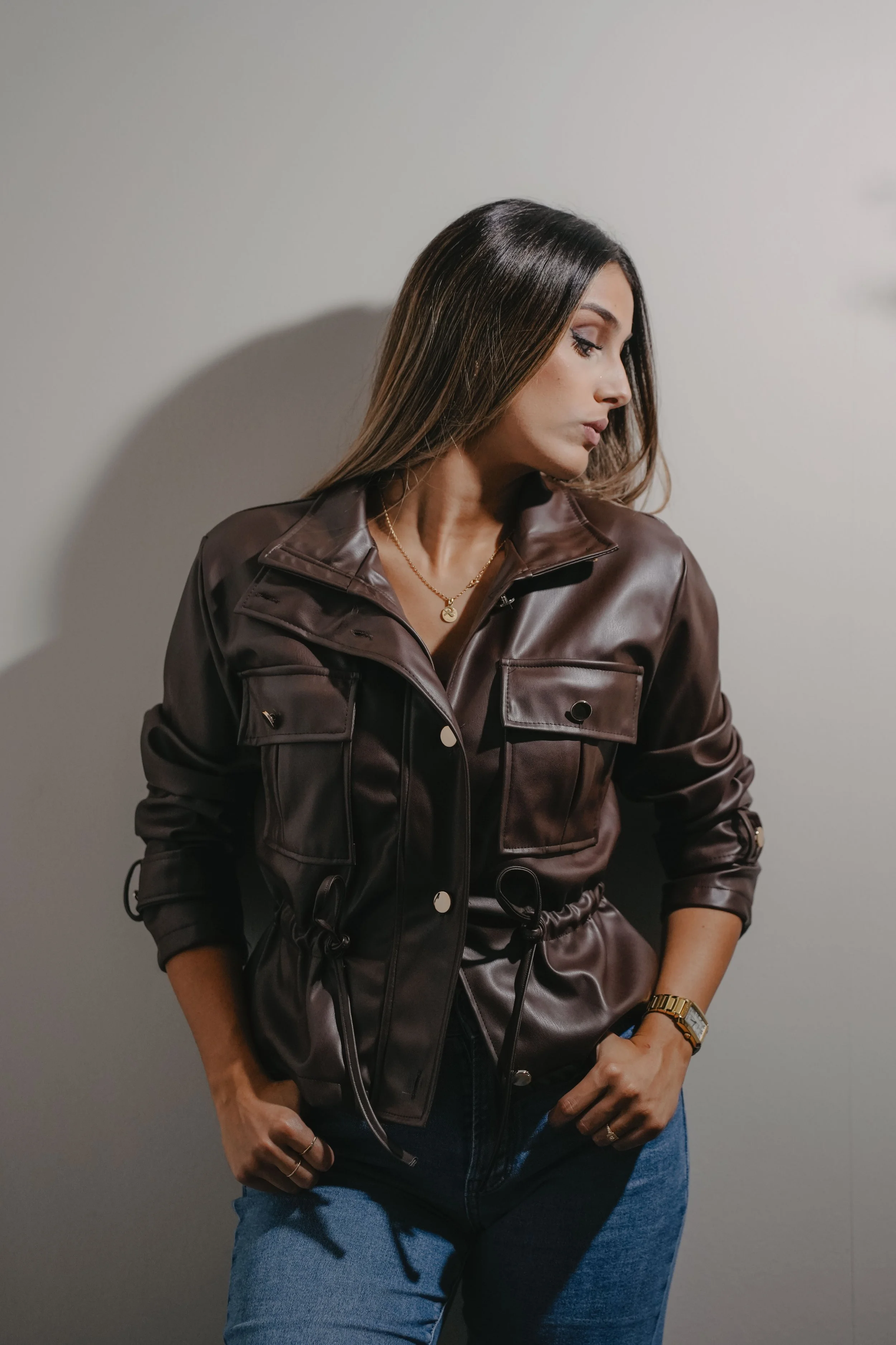 Veste Élégante en Simili Cuir Erika
