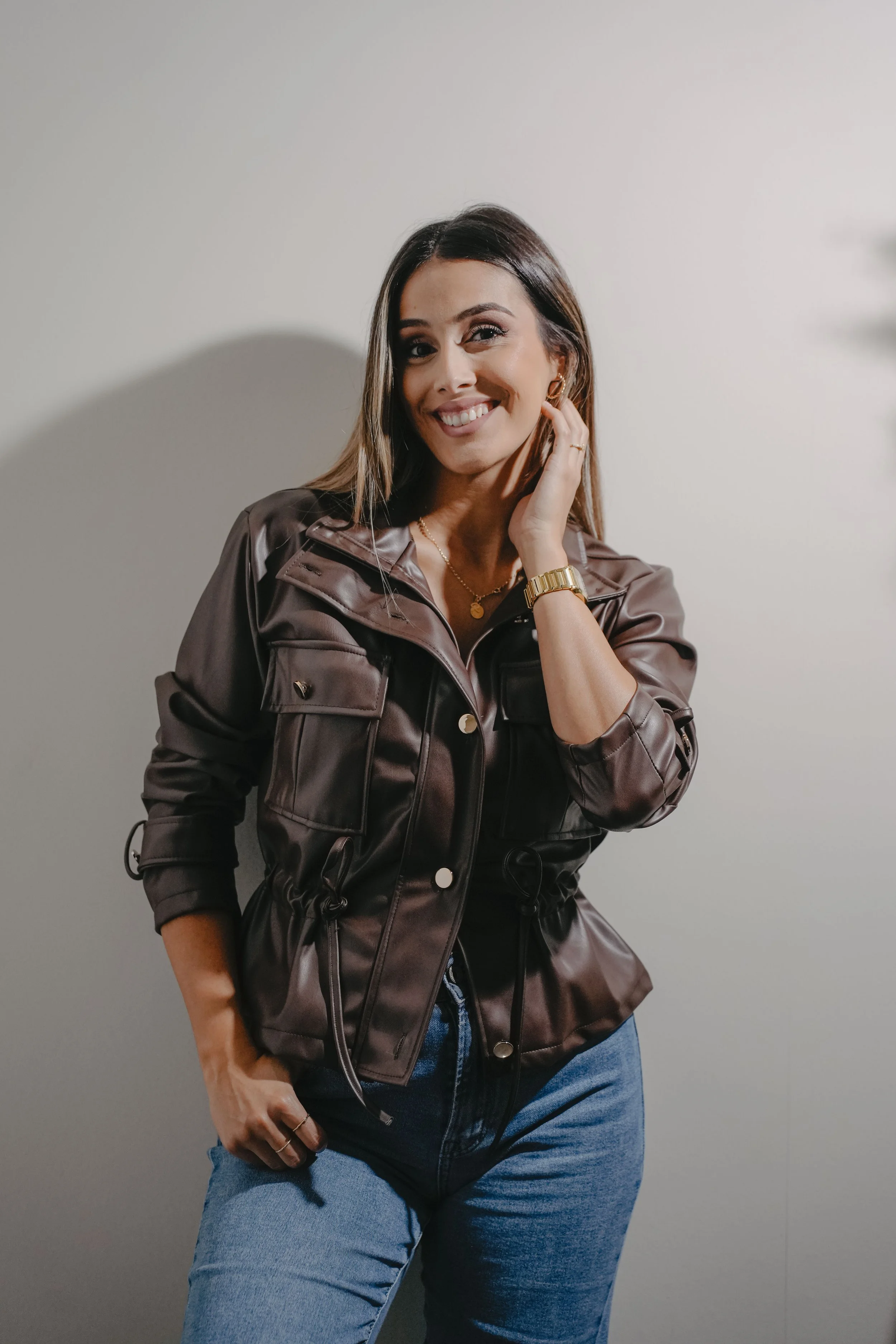 Veste Élégante en Simili Cuir Erika