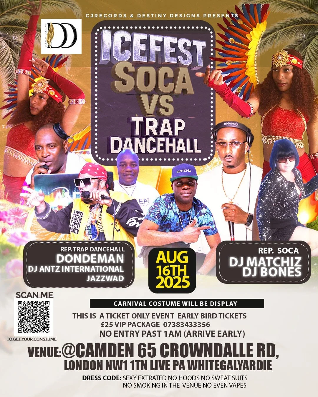 ICEFEST: Soca vs Trap Dancehall – Camden Carnival Party | 16 Aug 2025
